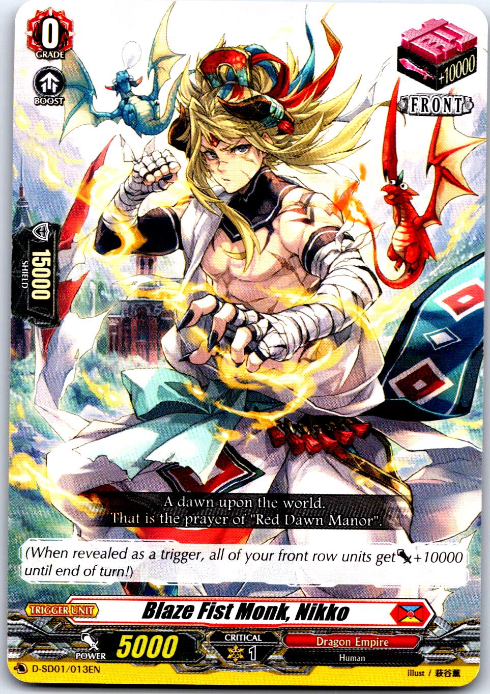 BLAZE FIST MONK, NIKKO D-SD01/013EN TRIAL DECK CARDFIGHT!! VANGUARD MP