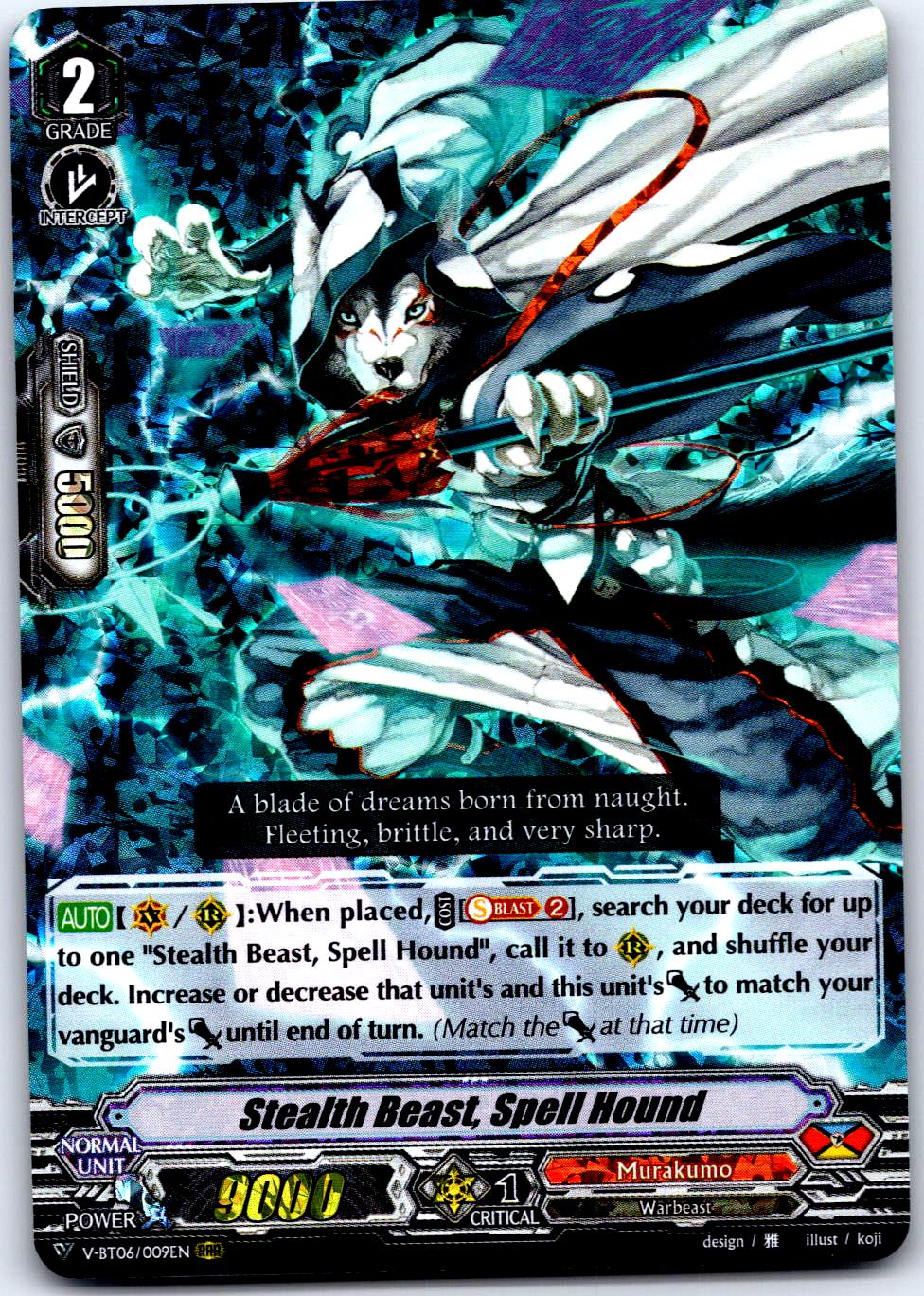 STEALTH BEAST, SPELL HOUND V-BT06/009EN TRIPLE RARE CARDFIGHT!! VANGUARD MP