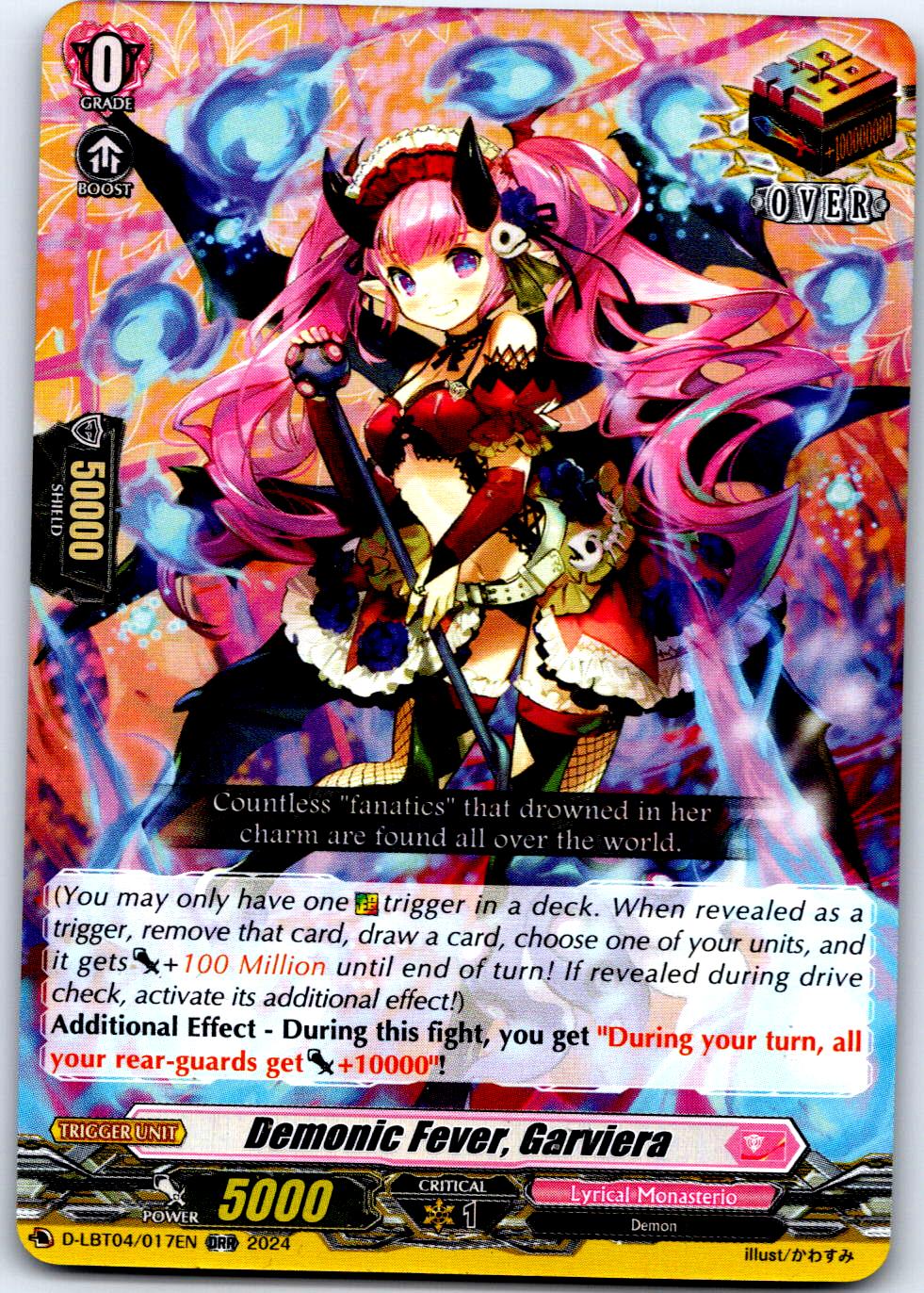 DEMONIC FEVER, GARVIERA D-LBT04/017EN OVER DOUBLE RARE CARDFIGHT!! VANGUARD MP