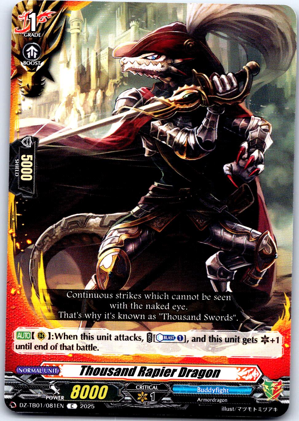 THOUSAND RAPIER DRAGON DZ-TB01/081EN C CARDFIGHT!! VANGUARD MP