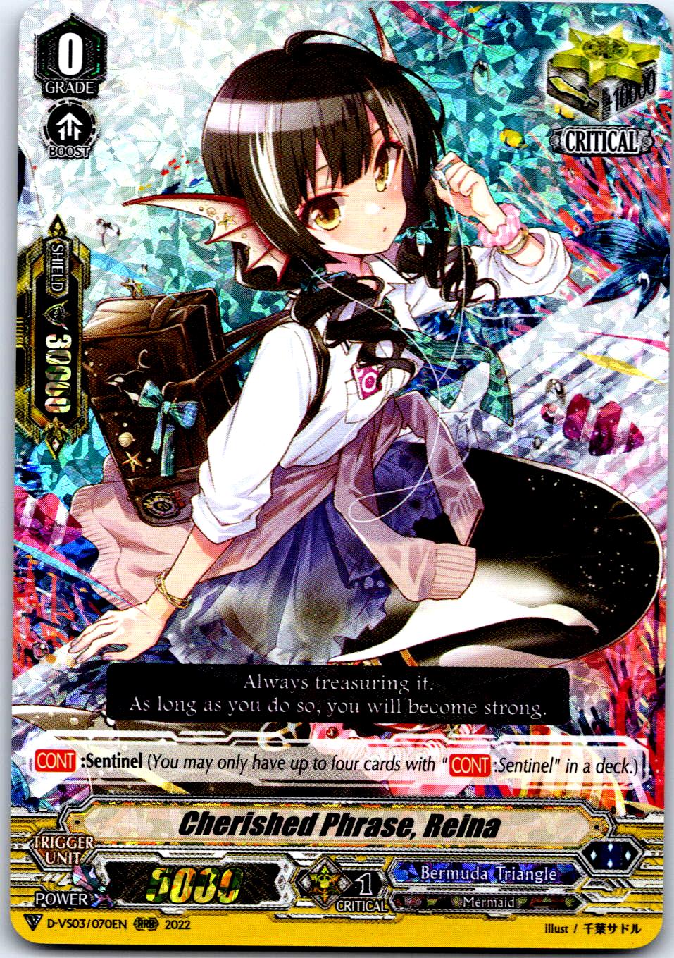 CHERISHED PHRASE, REINA D-VS03/070EN TRIPLE RARE CARDFIGHT!! VANGUARD MP