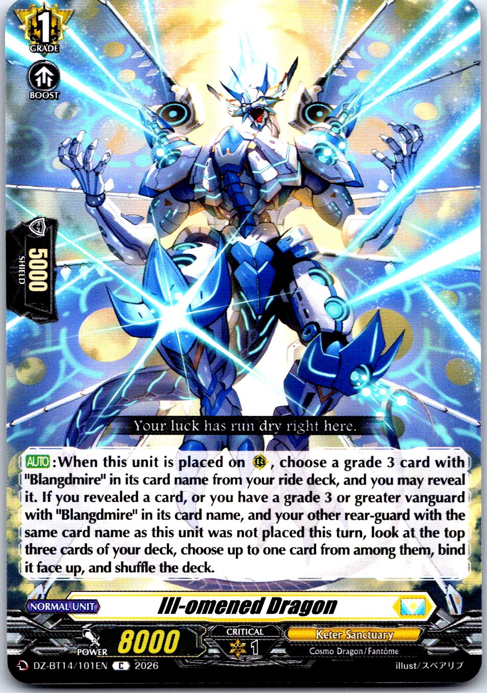 ILL-OMENED DRAGON DZ-BT14/101EN C CARDFIGHT!! VANGUARD LP