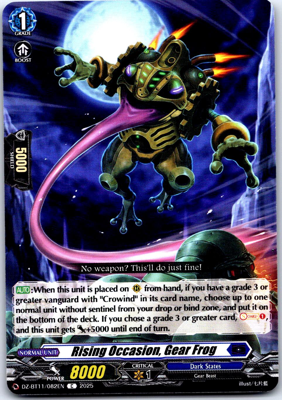 RISING OCCASION, GEAR FROG DZ-BT11/082EN C CARDFIGHT!! VANGUARD MP