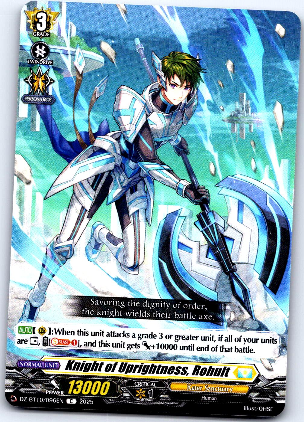KNIGHT OF UPRIGHTNESS, ROHULT DZ-BT10/096EN C CARDFIGHT!! VANGUARD MP