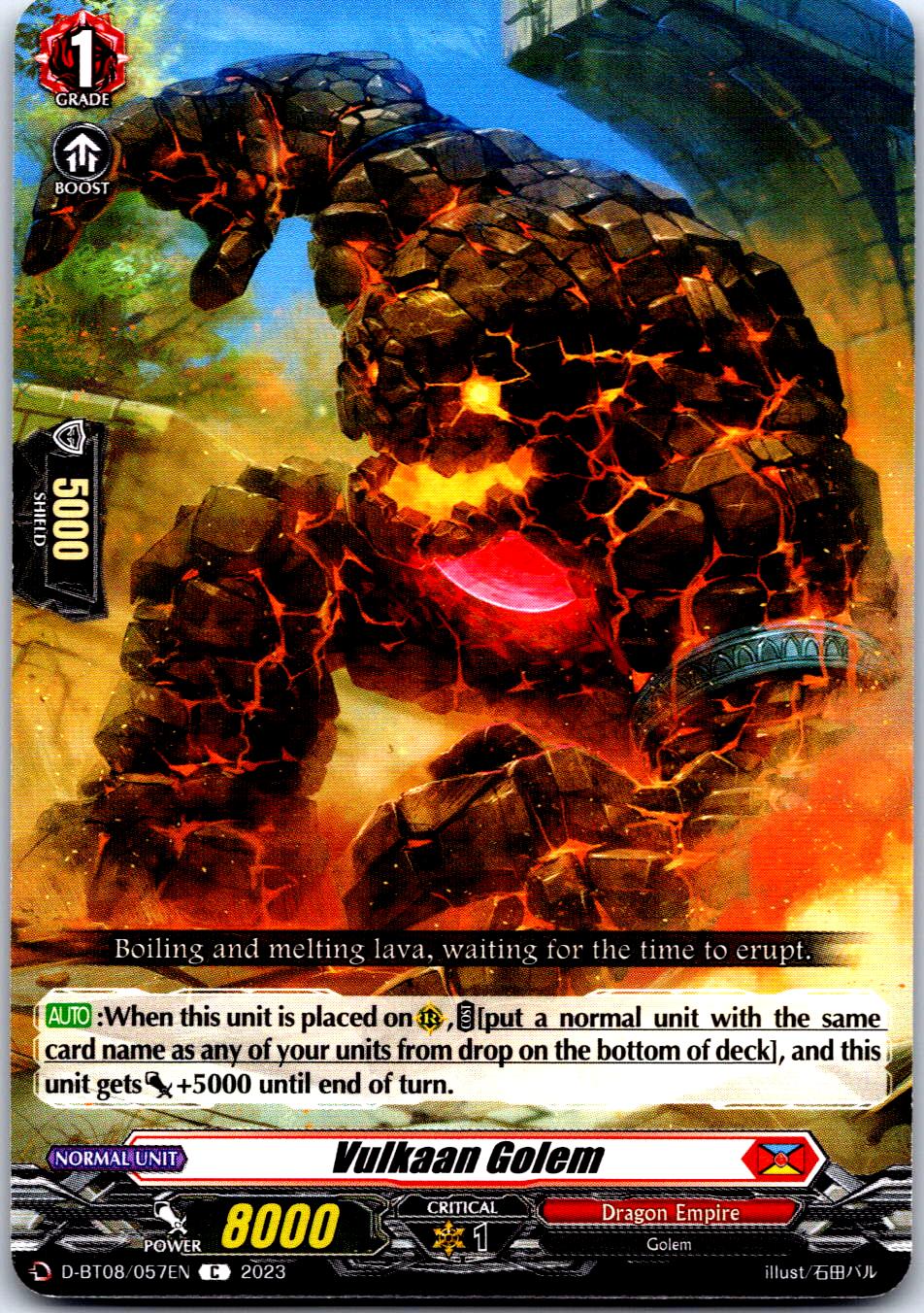 VULKAAN GOLEM D-BT08/057EN C CARDFIGHT!! VANGUARD MP