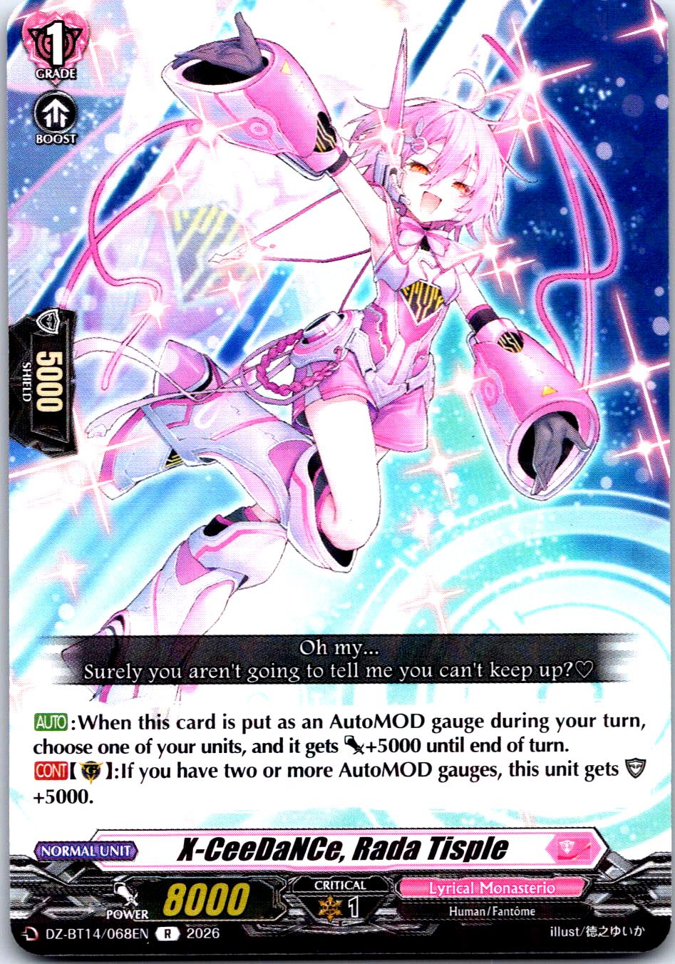 X-CEEDANCE, RADA TISPLE DZ-BT14/068EN R CARDFIGHT!! VANGUARD LP