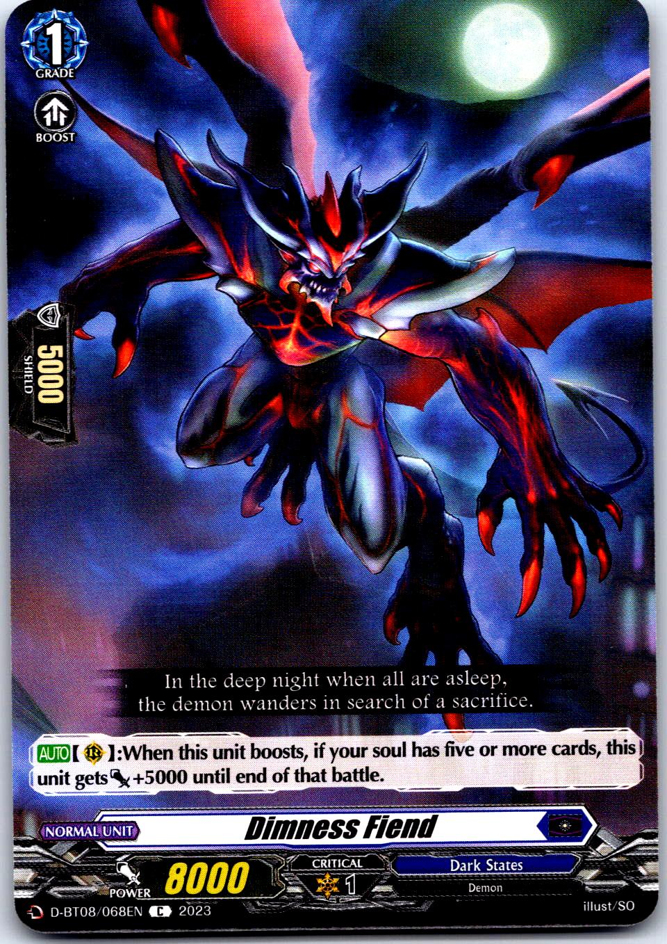 DIMNESS FIEND D-BT08/068EN C CARDFIGHT!! VANGUARD MP