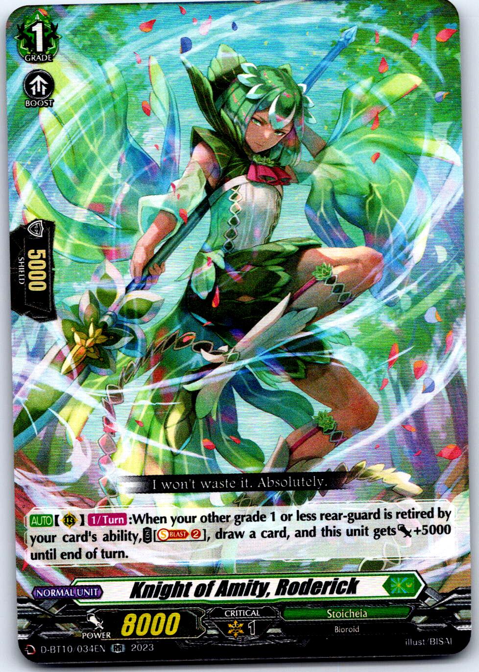 KNIGHT OF AMITY, RODERICK D-BT10/034EN RR CARDFIGHT!! VANGUARD MP