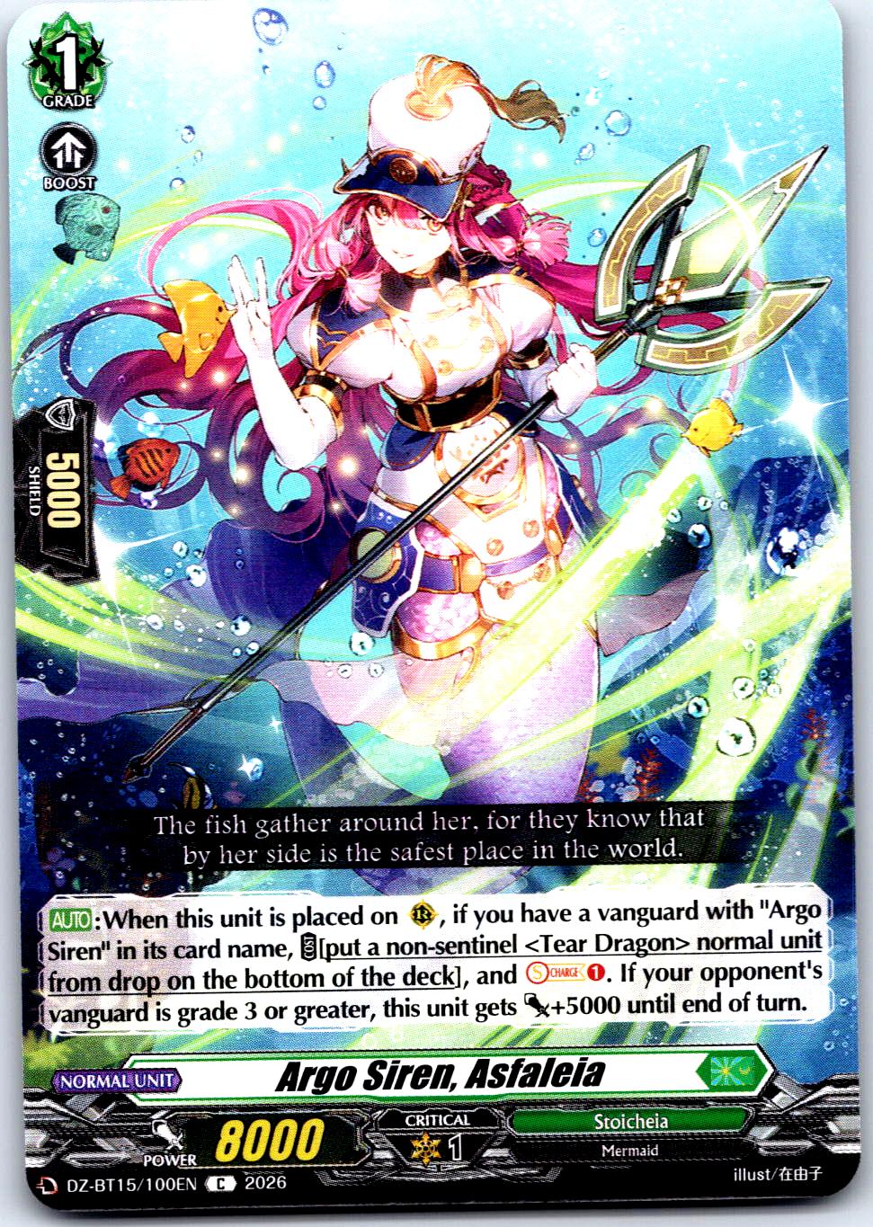 Argo Siren, Asphaliya  DZ-BT15/100EN C CARDFIGHT!! VANGUARD NM