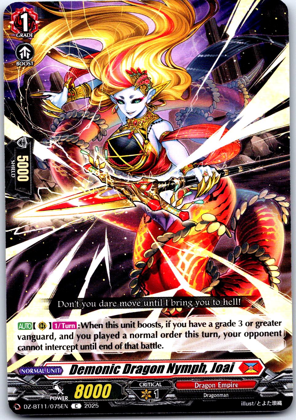 DEMONIC DRAGON NYMPH, JOAI DZ-BT11/075EN C CARDFIGHT!! VANGUARD MP