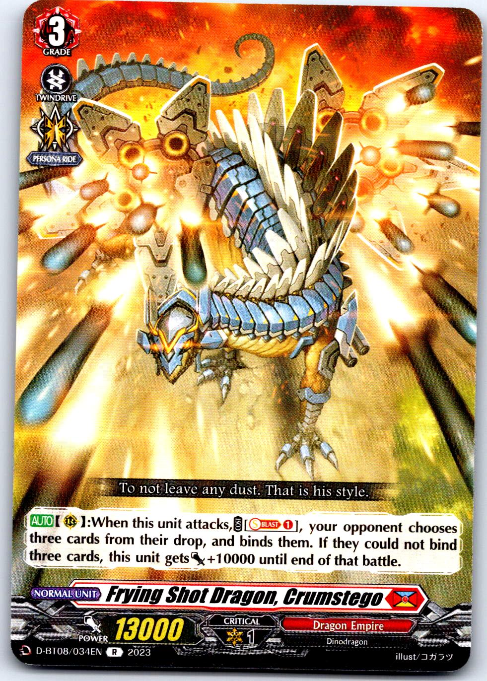 FRYING SHOT DRAGON, CRUMSTEGO D-BT08/034EN R CARDFIGHT!! VANGUARD MP