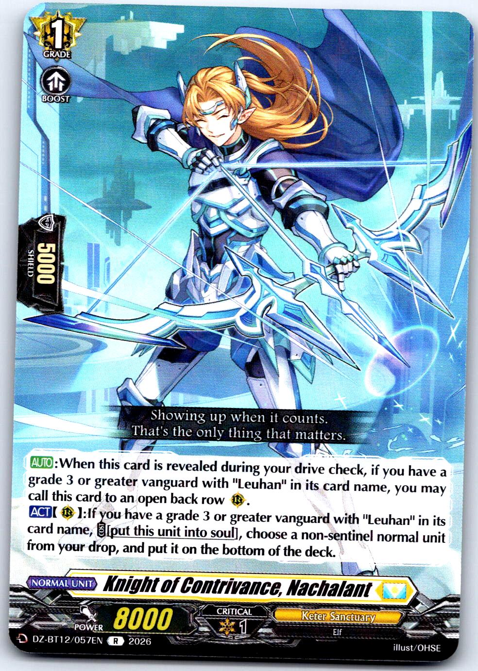 KNIGHT OF CONTRIVANCE, NACHALANT DZ-BT12/057EN R CARDFIGHT!! VANGUARD LP