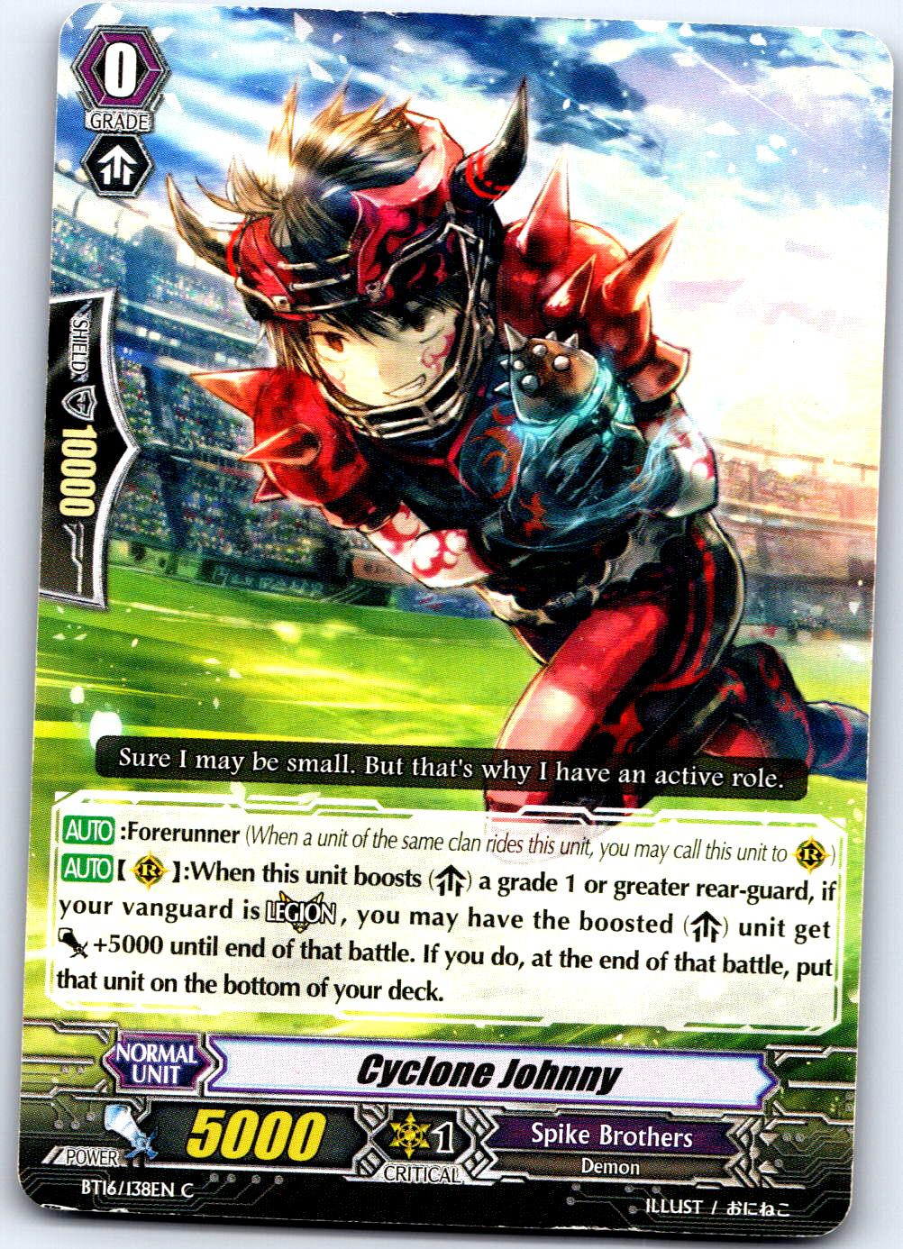 CYCLONE JOHNNY BT16/138EN C CARDFIGHT!! VANGUARD HP