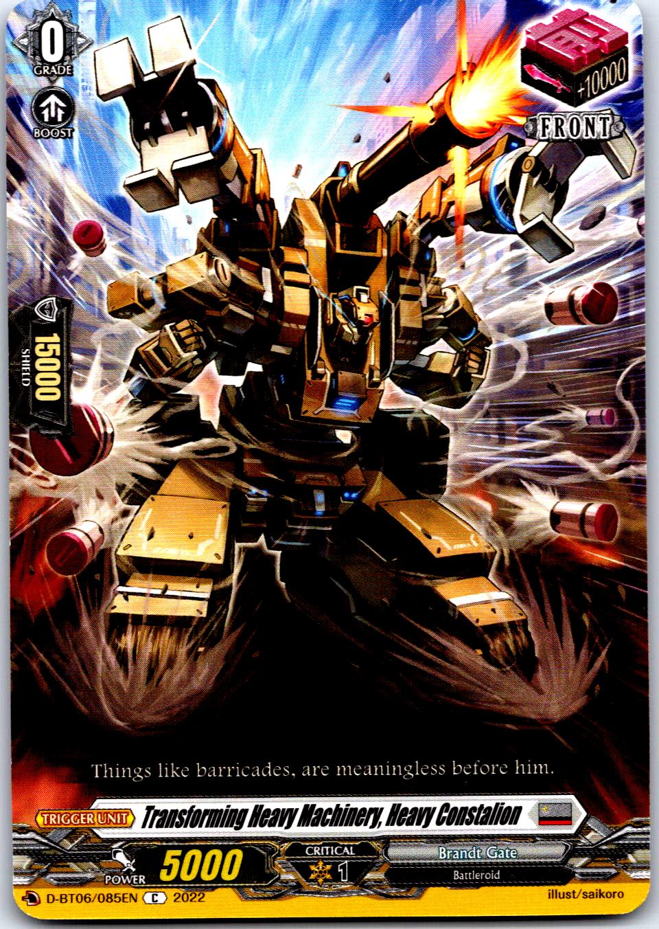 TRANSFORMING HEAVY MACHINERY, HEAVY CONSTALION D-BT06/085EN CF VANGUARD MP