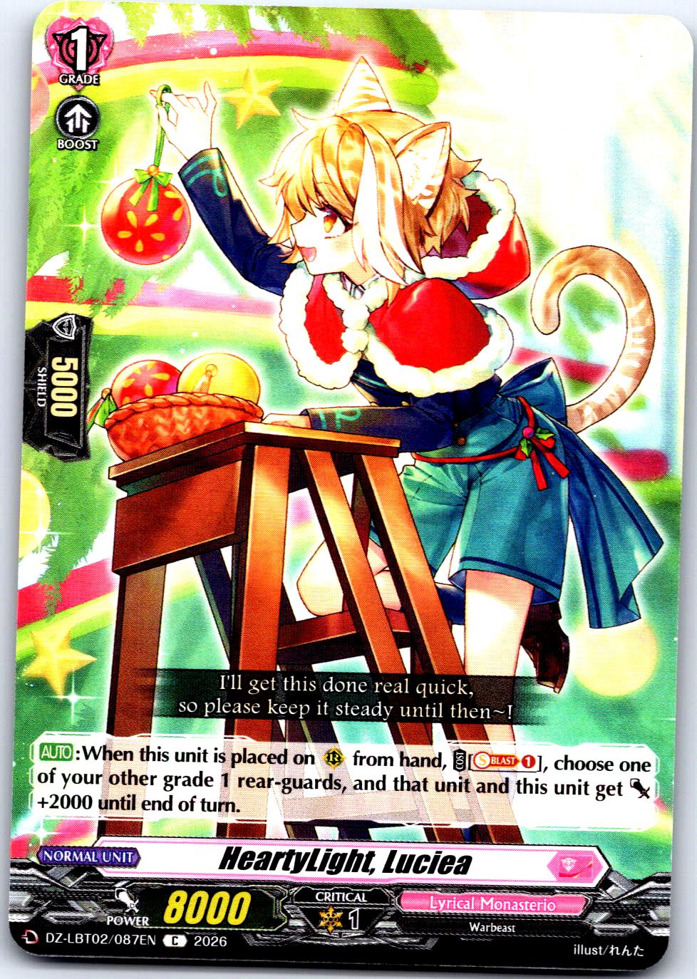 HEARTYLIGHT, LUCIEA DZ-LBT02/087EN C CARDFIGHT!! VANGUARD LP