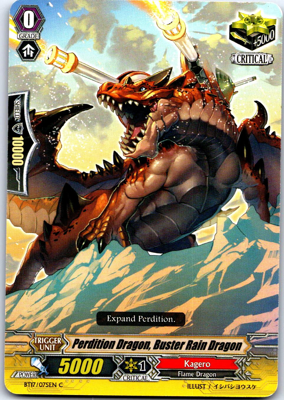 PERDITION DRAGON, BUSTER RAIN DRAGON BT17/075EN C CARDFIGHT!! VANGUARD MP
