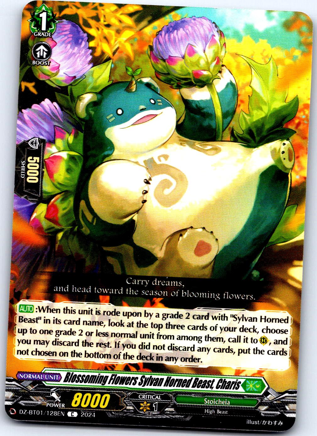 BLOSSOMING FLOWERS SYLVAN HORNED BEAST, CHARIS DZ-BT01/128EN CF VANGUARD MP