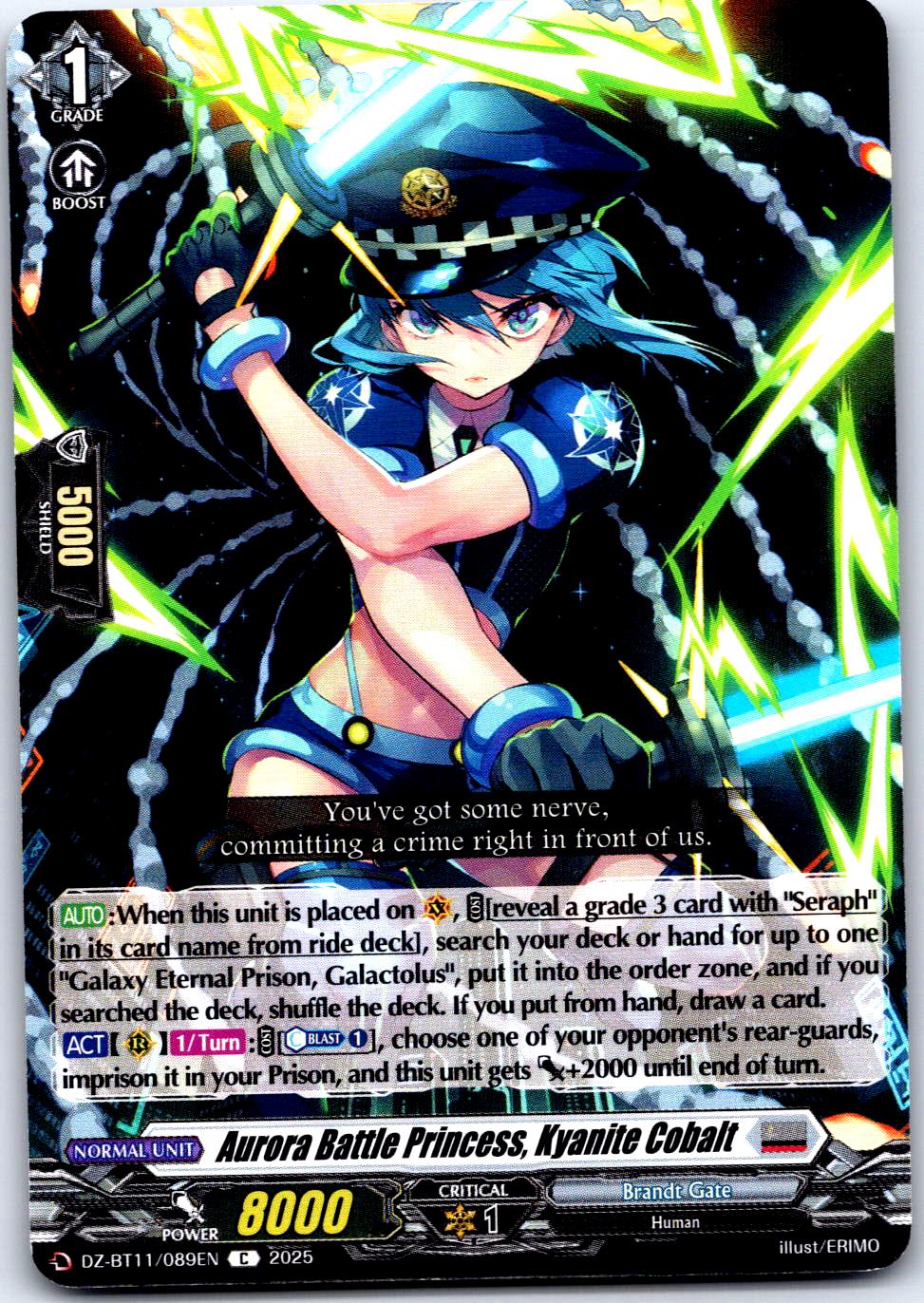 AURORA BATTLE PRINCESS, KYANITE COBALT DZ-BT11/089EN C CARDFIGHT!! VANGUARD MP
