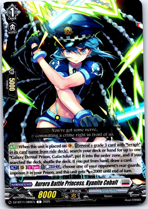 AURORA BATTLE PRINCESS, KYANITE COBALT DZ-BT11/089EN C CARDFIGHT!! VANGUARD MP