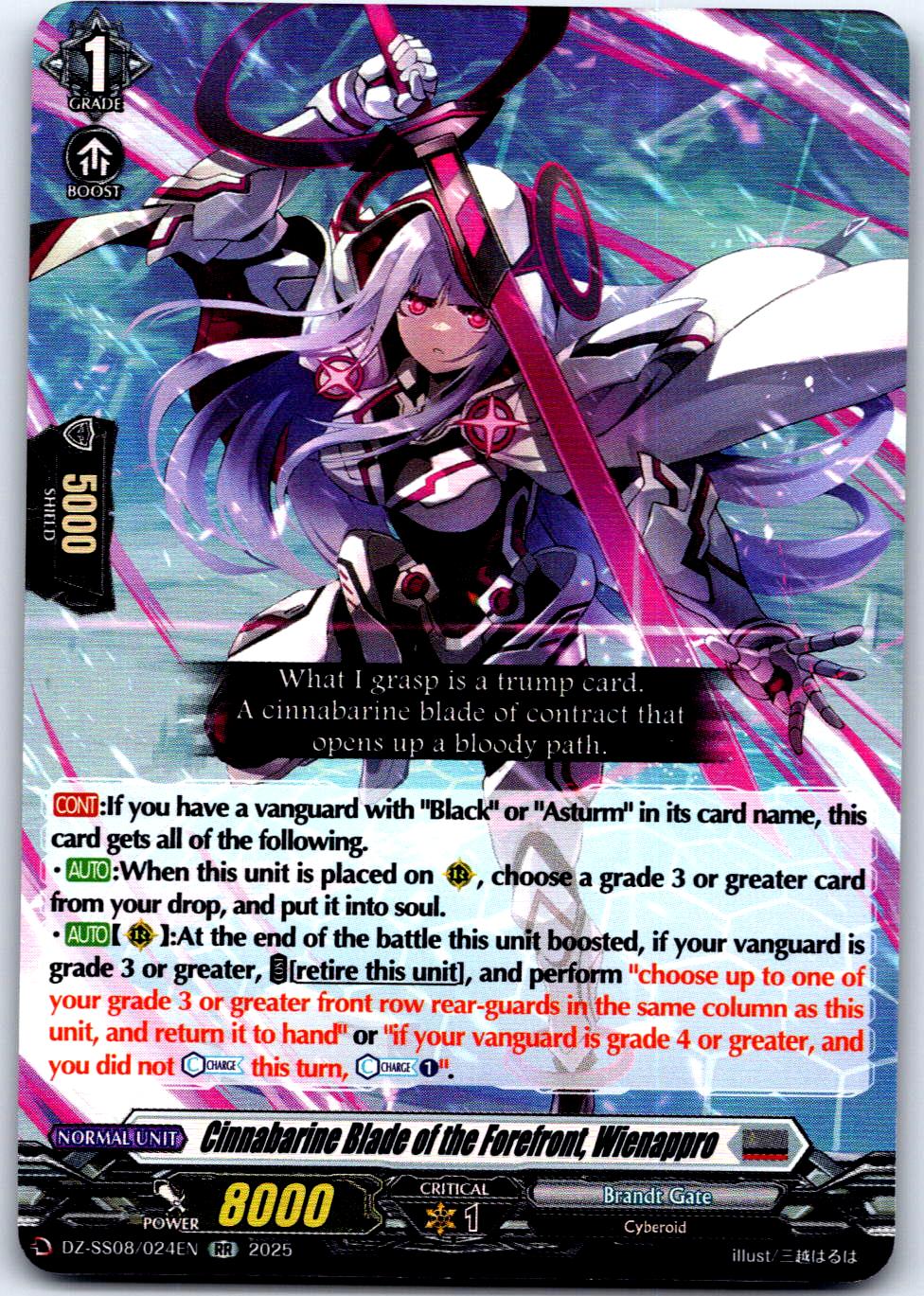 CINNABARINE BLADE OF THE FOREFRONT, WIENAPPRO DZ-SS08/024EN CF VANGUARD MP