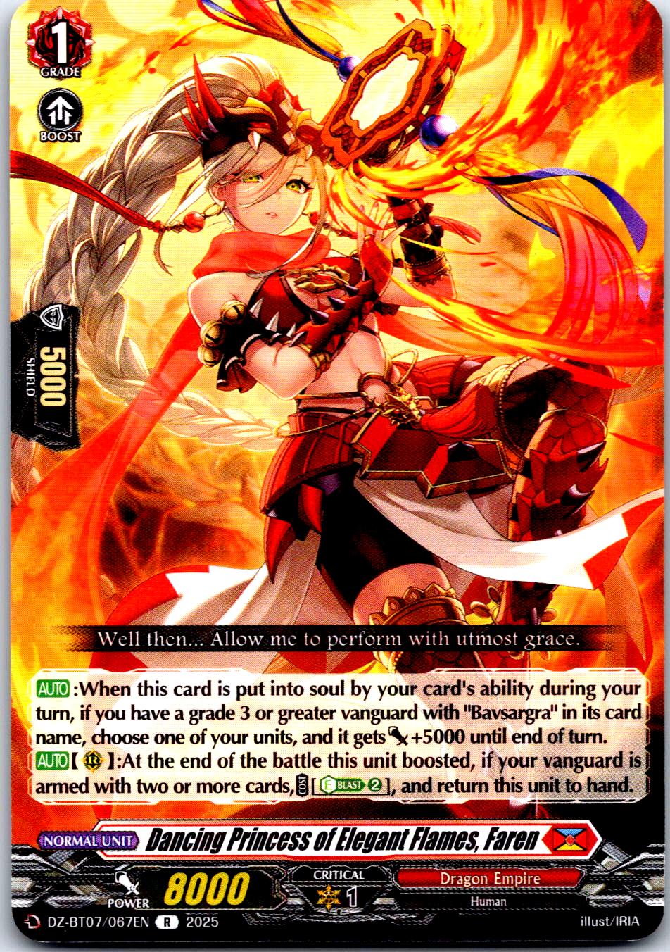 DANCING PRINCESS OF ELEGANT FLAMES, FAREN DZ-BT07/067EN CARDFIGHT!! VANGUARD MP