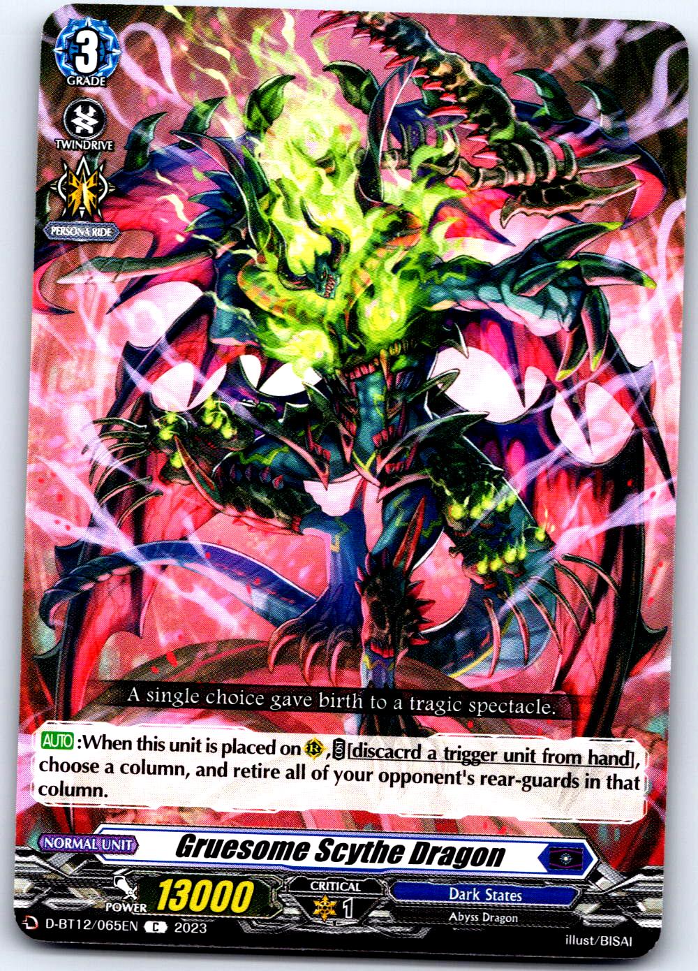 GRUESOME SCYTHE DRAGON D-BT12/065EN C CARDFIGHT!! VANGUARD MP