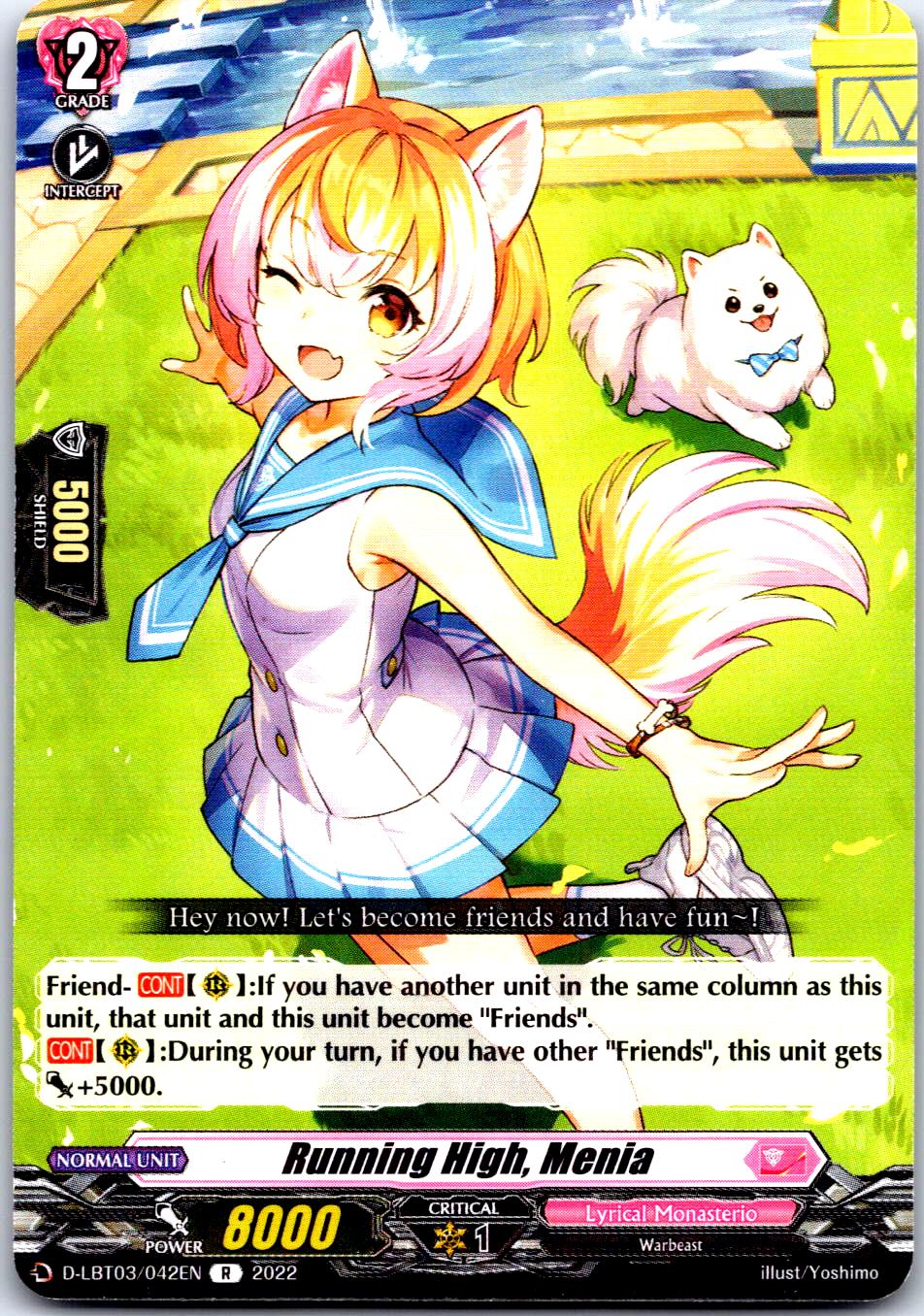 RUNNING HIGH, MENIA D-LBT03/042EN R CARDFIGHT!! VANGUARD MP