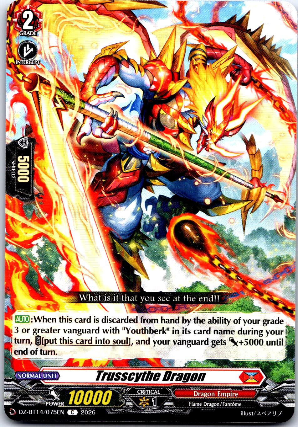 TRUSSCYTHE DRAGON DZ-BT14/075EN C CARDFIGHT!! VANGUARD MP