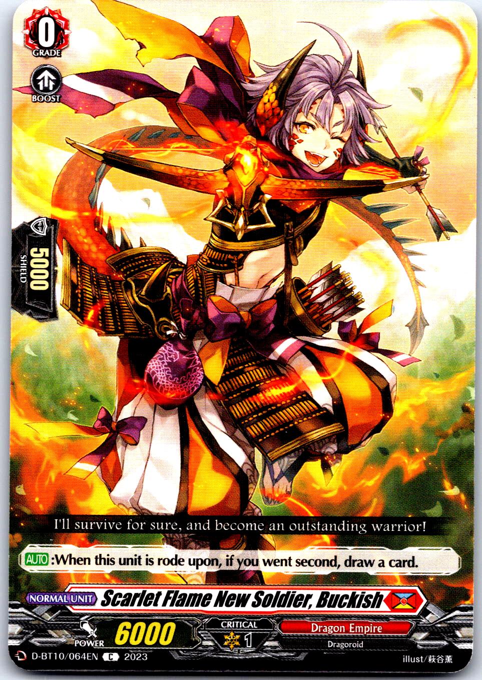 SCARLET FLAME NEW SOLDIER, BUCKISH D-BT10/064EN C CARDFIGHT!! VANGUARD MP