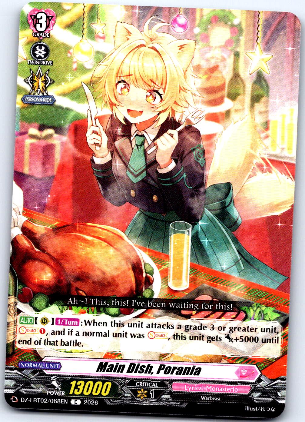 MAIN DISH, PORANIA DZ-LBT02/068EN C CARDFIGHT!! VANGUARD MP