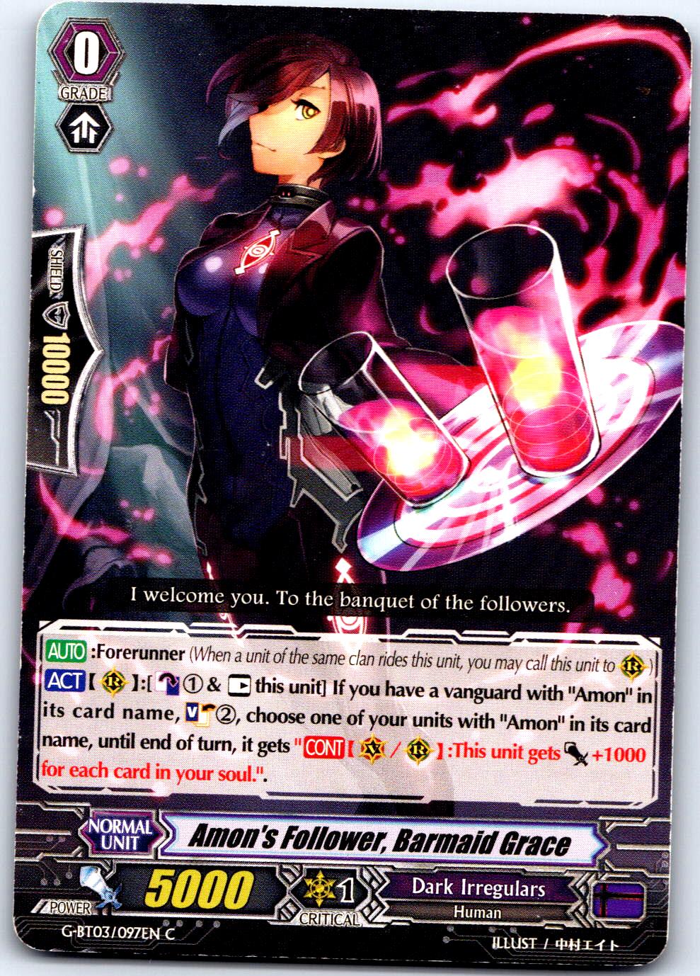 AMON'S FOLLOWER, BARMAID GRACE G-BT03/097EN C CARDFIGHT!! VANGUARD HP