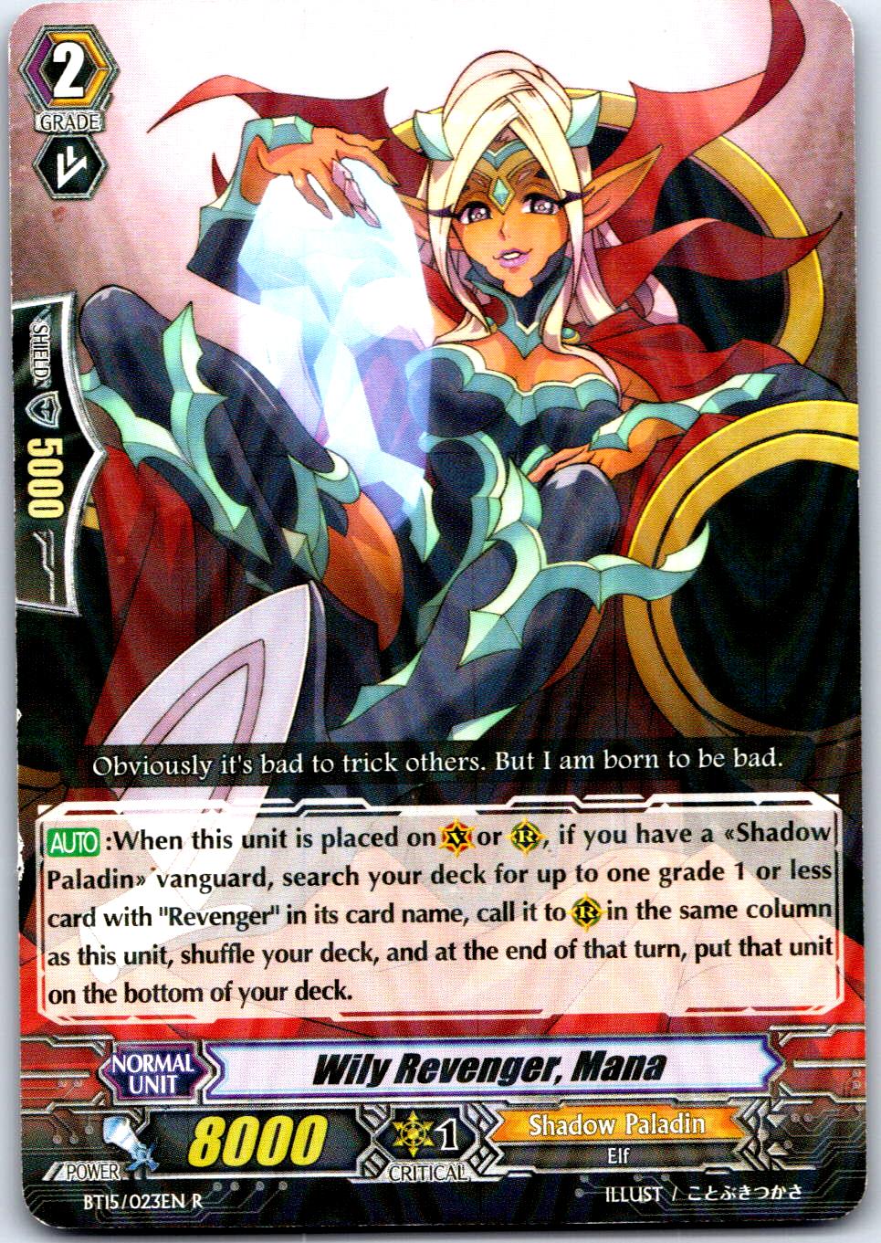 WILY REVENGER, MANA BT15/023EN R CARDFIGHT!! VANGUARD MP