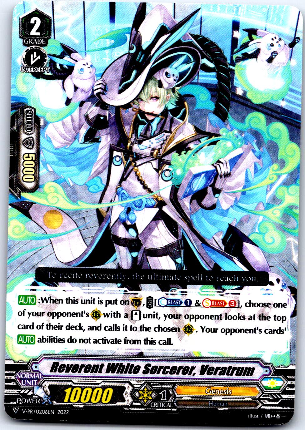 REVERENT WHITE SORCERER, VERATRUM V-PR/0206EN P CARDFIGHT!! VANGUARD MP
