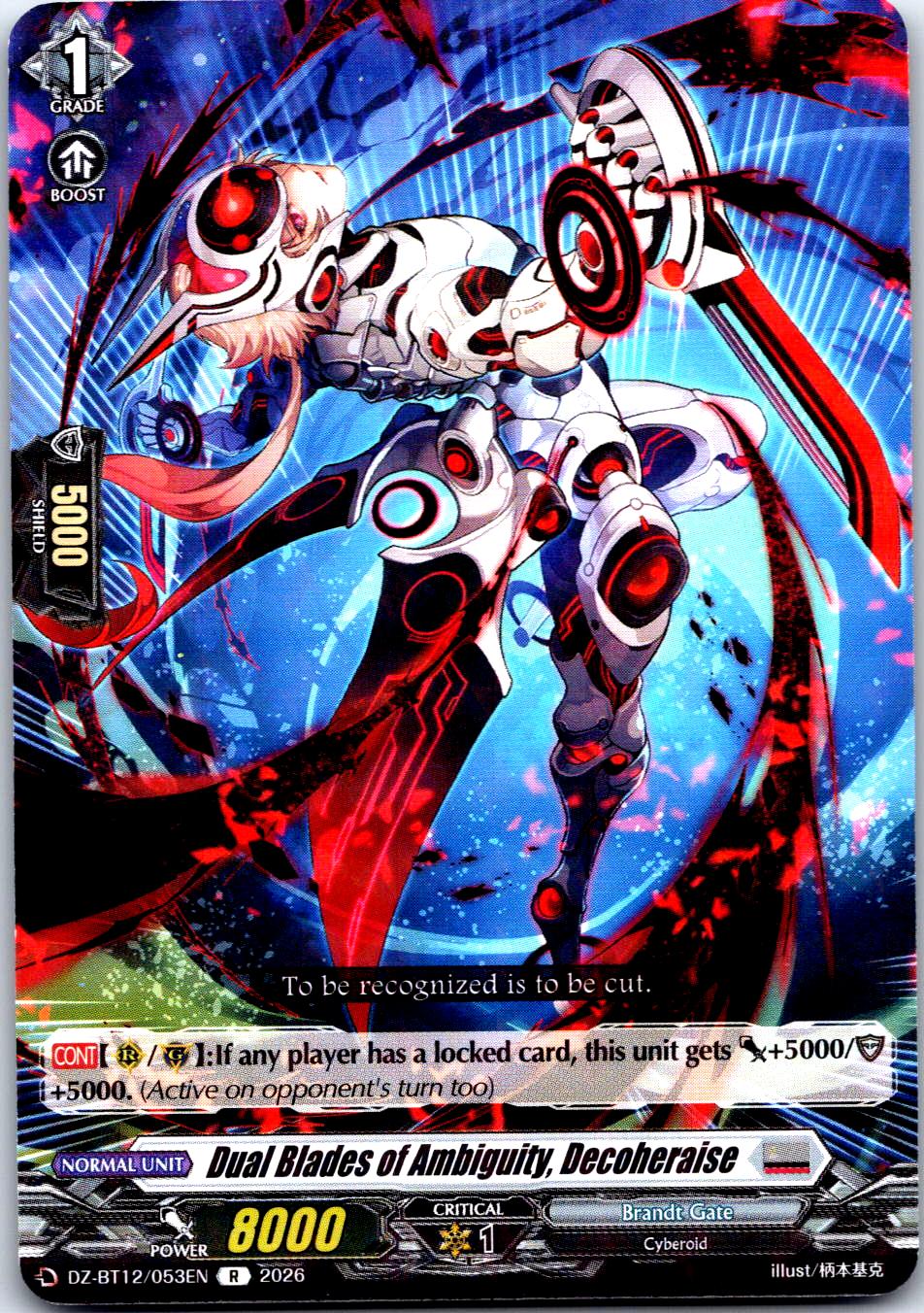 DUAL BLADES OF AMBIGUITY, DECOHERAISE DZ-BT12/053EN R CARDFIGHT!! VANGUARD LP