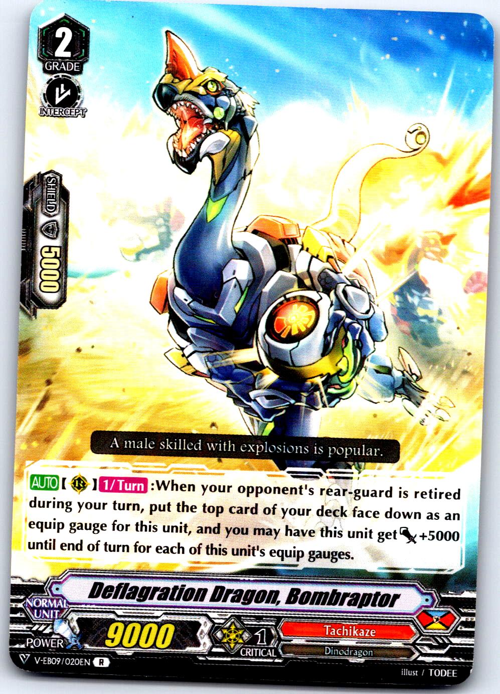 DEFLAGRATION DRAGON, BOMBRAPTOR V-EB09/020EN R CARDFIGHT!! VANGUARD MP