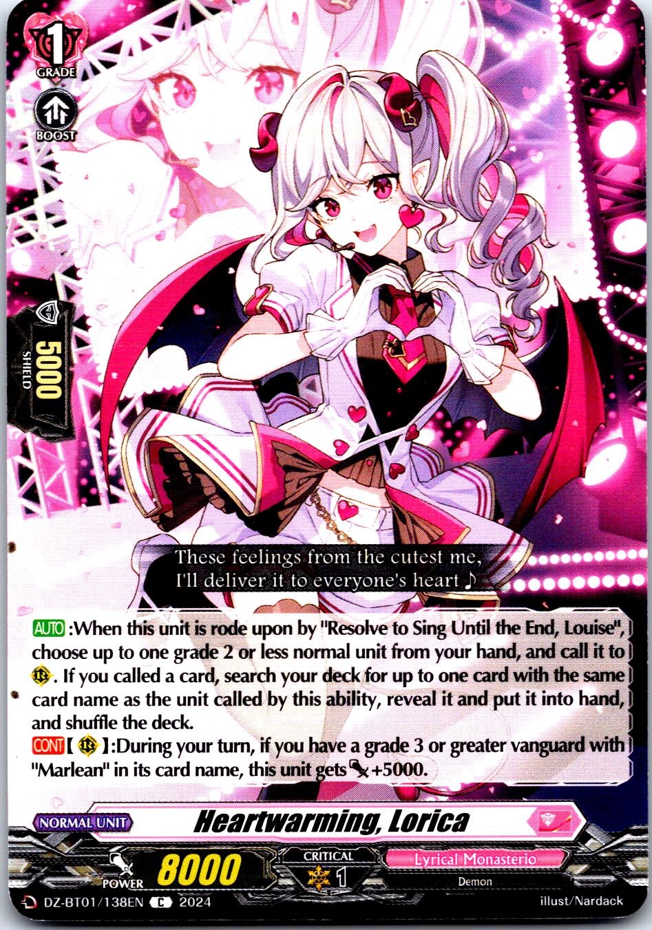 HEARTWARMING, LORICA DZ-BT01/138EN C CARDFIGHT!! VANGUARD MP