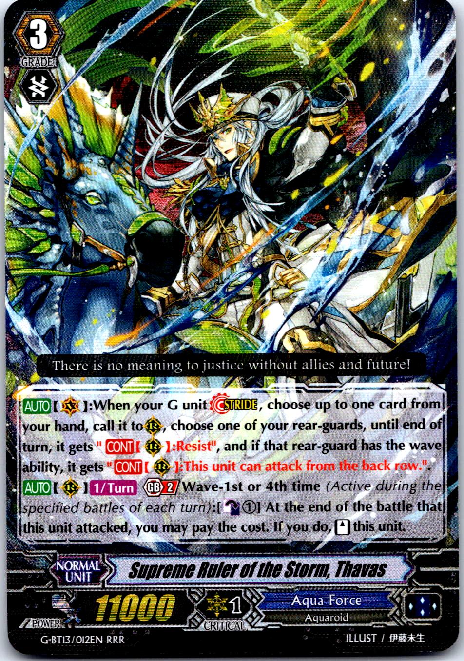 SUPREME RULER OF THE STORM, THAVAS G-BT13/012EN CARDFIGHT!! VANGUARD MP