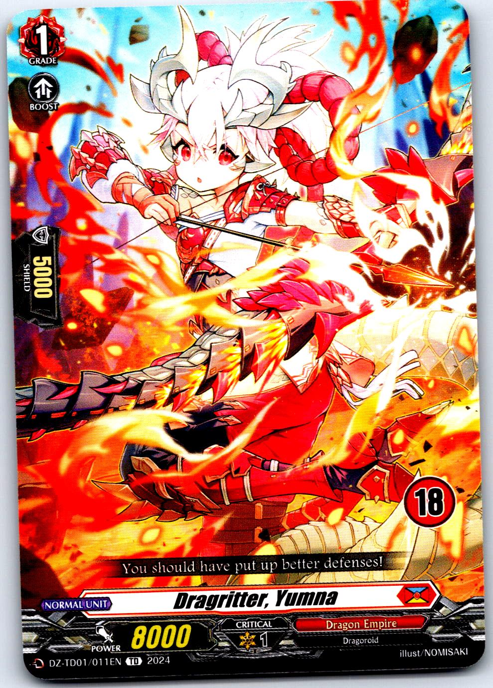 DRAGRITTER, YUMNA (18) DZ-TD01/011EN TRIAL DECK CARDFIGHT!! VANGUARD MP