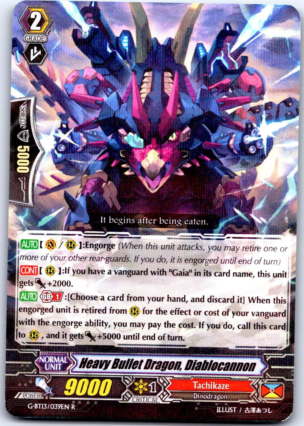 HEAVY BULLET DRAGON, DIABLOCANNON G-BT13/039EN R CARDFIGHT!! VANGUARD MP