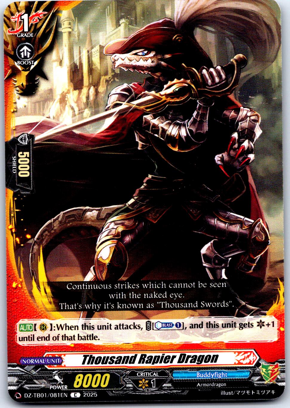 THOUSAND RAPIER DRAGON DZ-TB01/081EN C CARDFIGHT!! VANGUARD LP