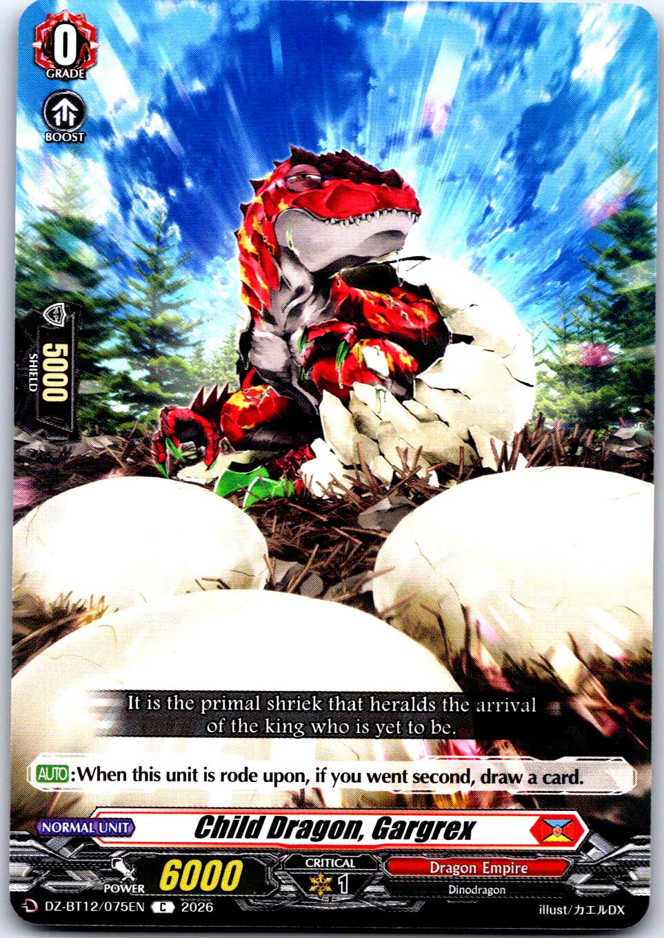 CHILD DRAGON, GARGREX DZ-BT12/075EN C CARDFIGHT!! VANGUARD LP