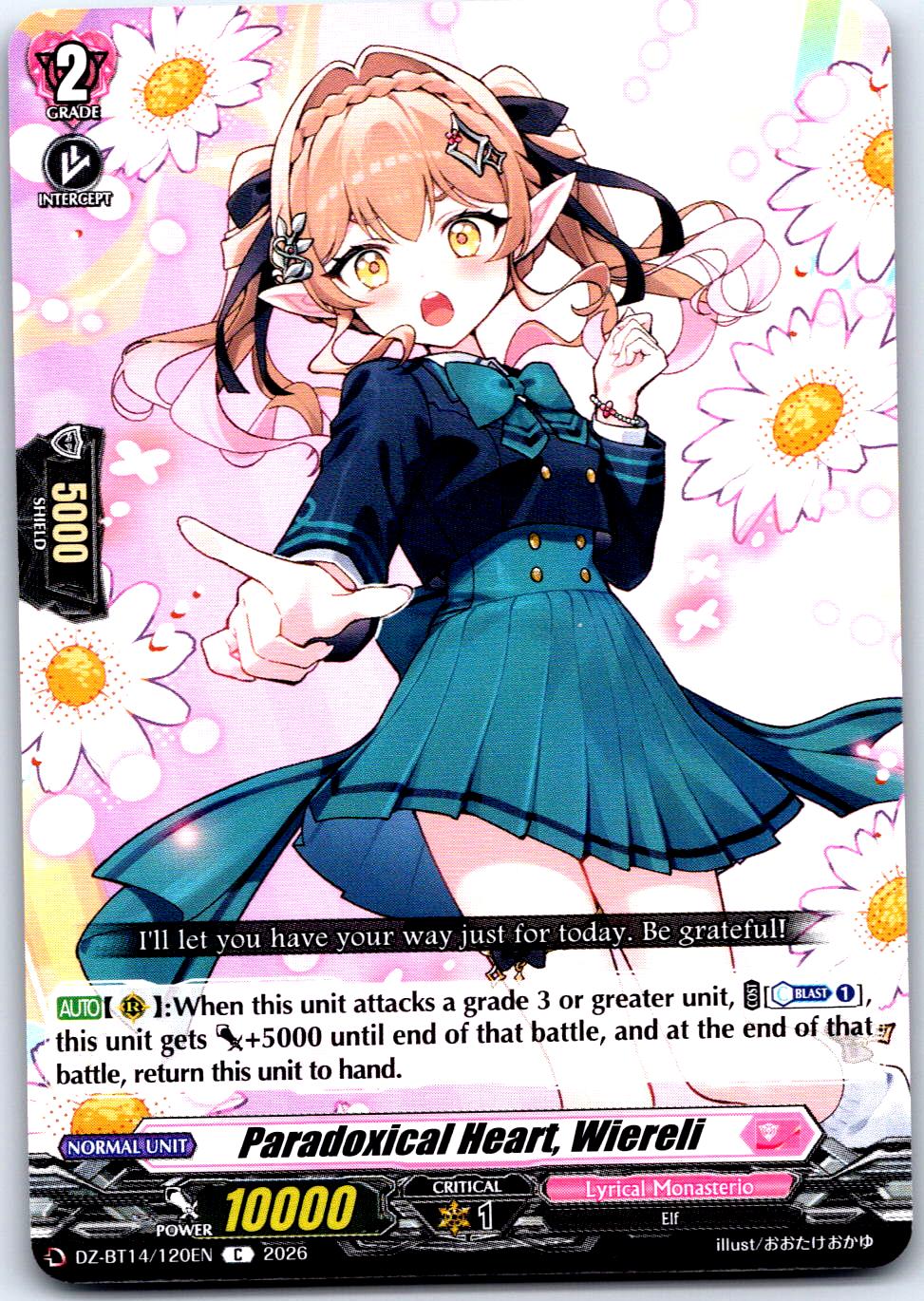 PARADOXICAL HEART, WIERELI DZ-BT14/120EN C CARDFIGHT!! VANGUARD LP