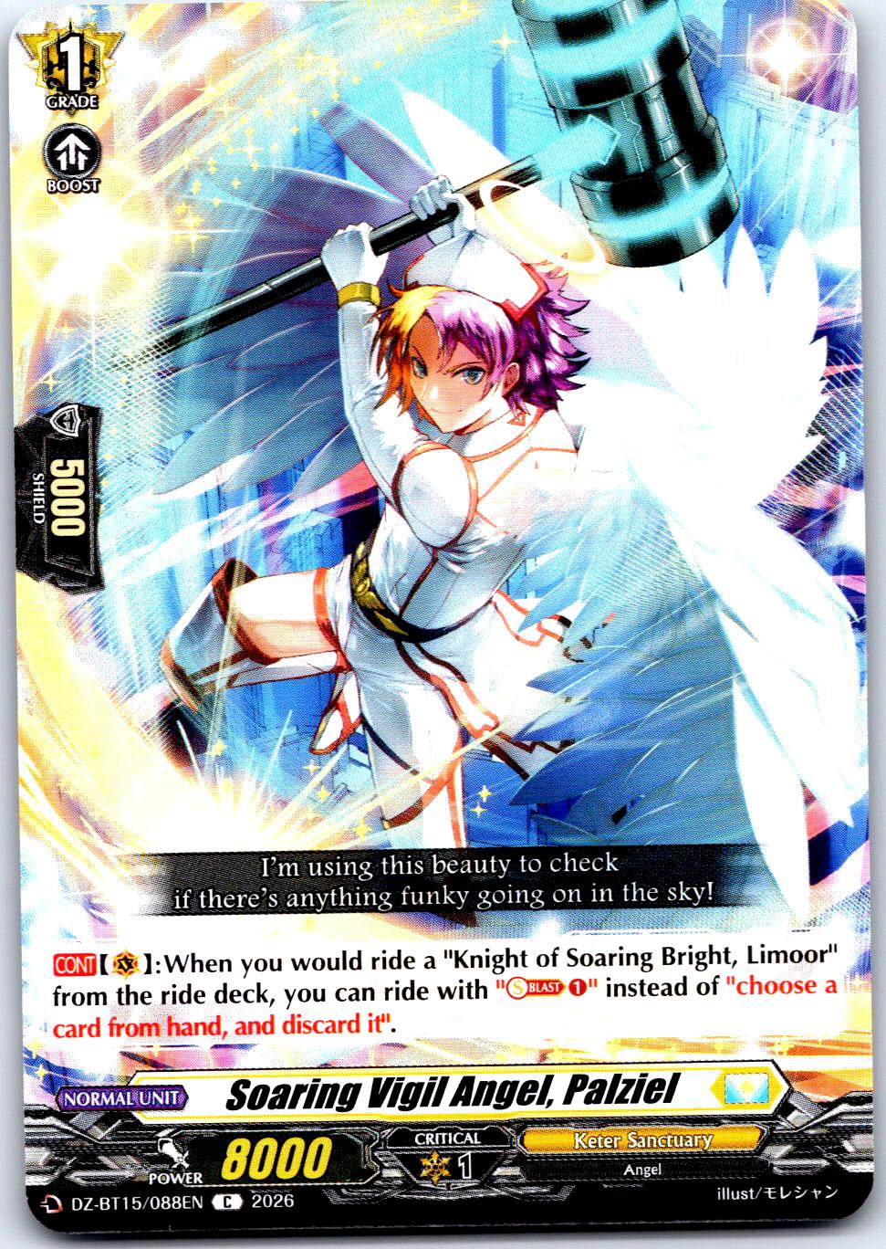 Soaring Vigil Angel, Palziel  DZ-BT15/088EN C CARDFIGHT!! VANGUARD NM