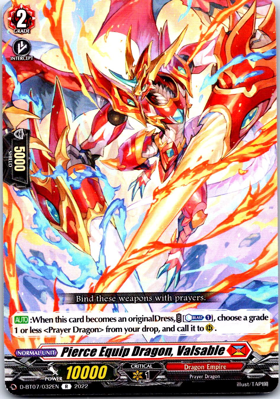 PIERCE EQUIP DRAGON, VALSABLE D-BT07/032EN R CARDFIGHT!! VANGUARD MP