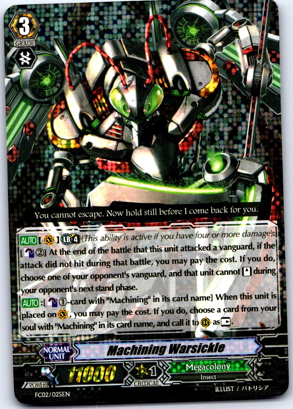 MACHINING WARSICKLE FC02/025EN TRIPLE RARE CARDFIGHT!! VANGUARD MP