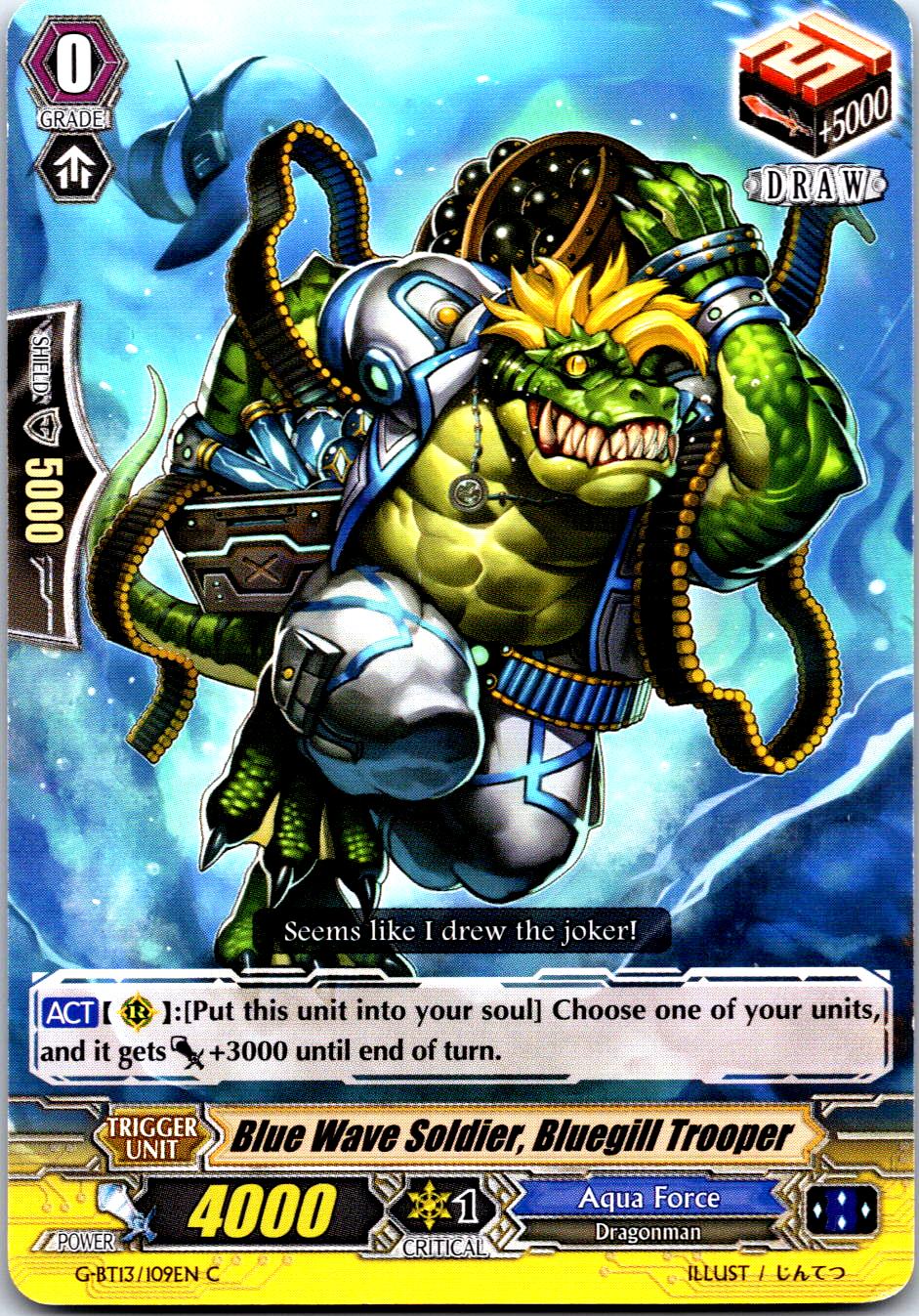 BLUE WAVE SOLDIER, BLUEGILL TROOPER G-BT13/109EN C CARDFIGHT!! VANGUARD MP