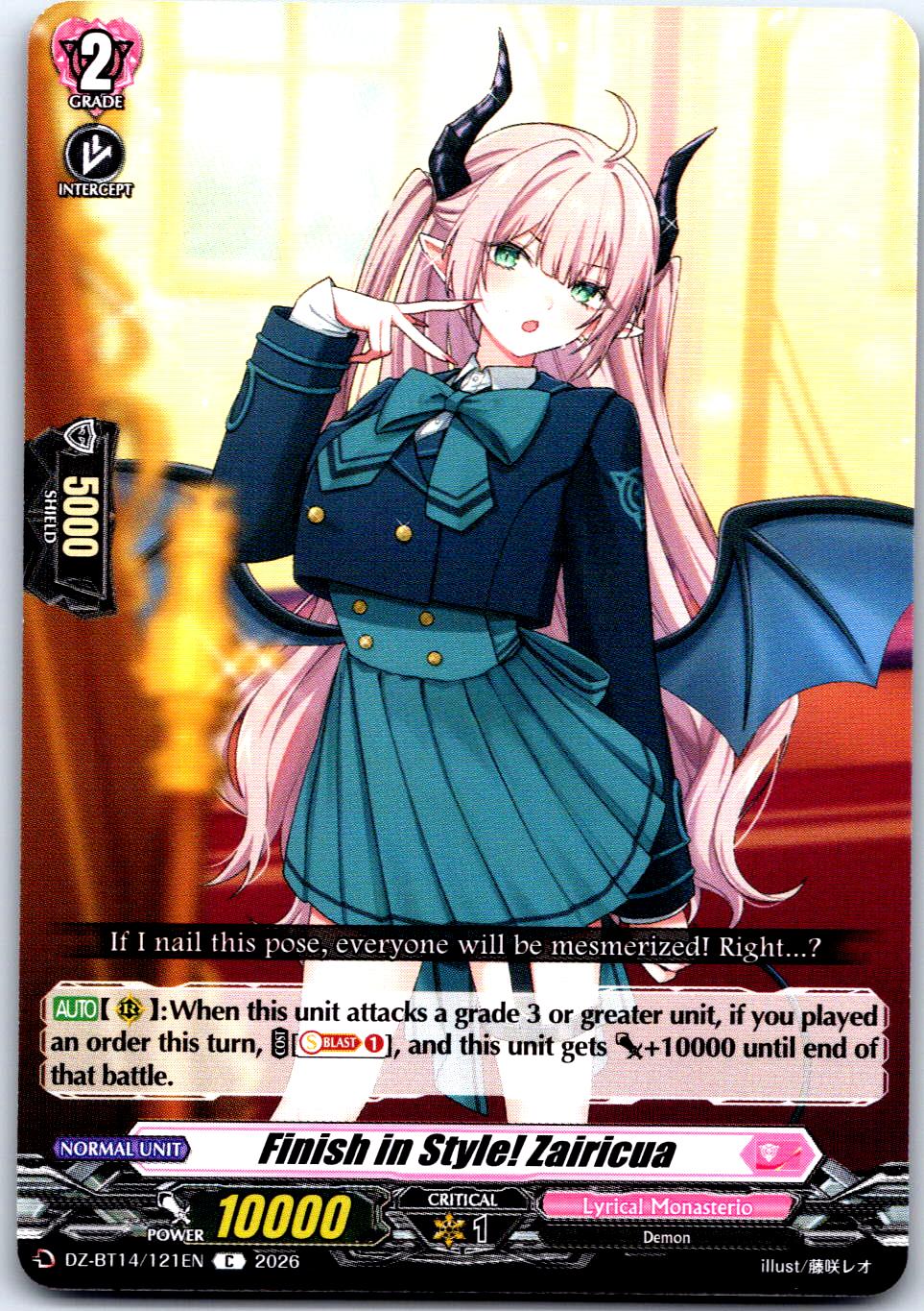 FINISH IN STYLE! ZAIRICUA DZ-BT14/121EN C CARDFIGHT!! VANGUARD LP