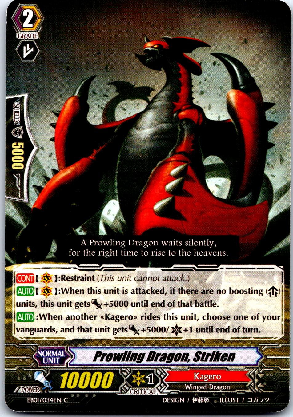PROWLING DRAGON, STRIKEN EB01/034EN C CARDFIGHT!! VANGUARD MP
