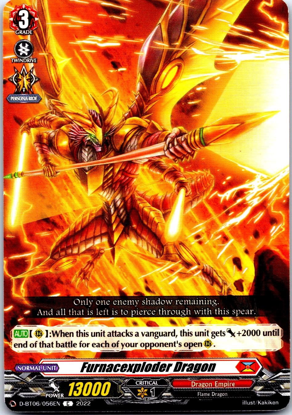 FURNACEXPLODER DRAGON D-BT06/056EN C CARDFIGHT!! VANGUARD MP