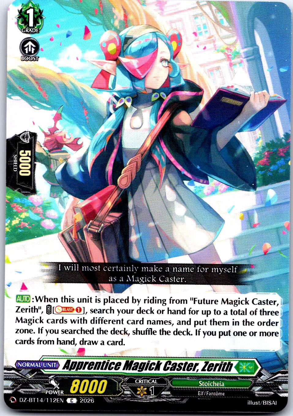 APPRENTICE MAGICK CASTER, ZERITH DZ-BT14/112EN C CARDFIGHT!! VANGUARD MP